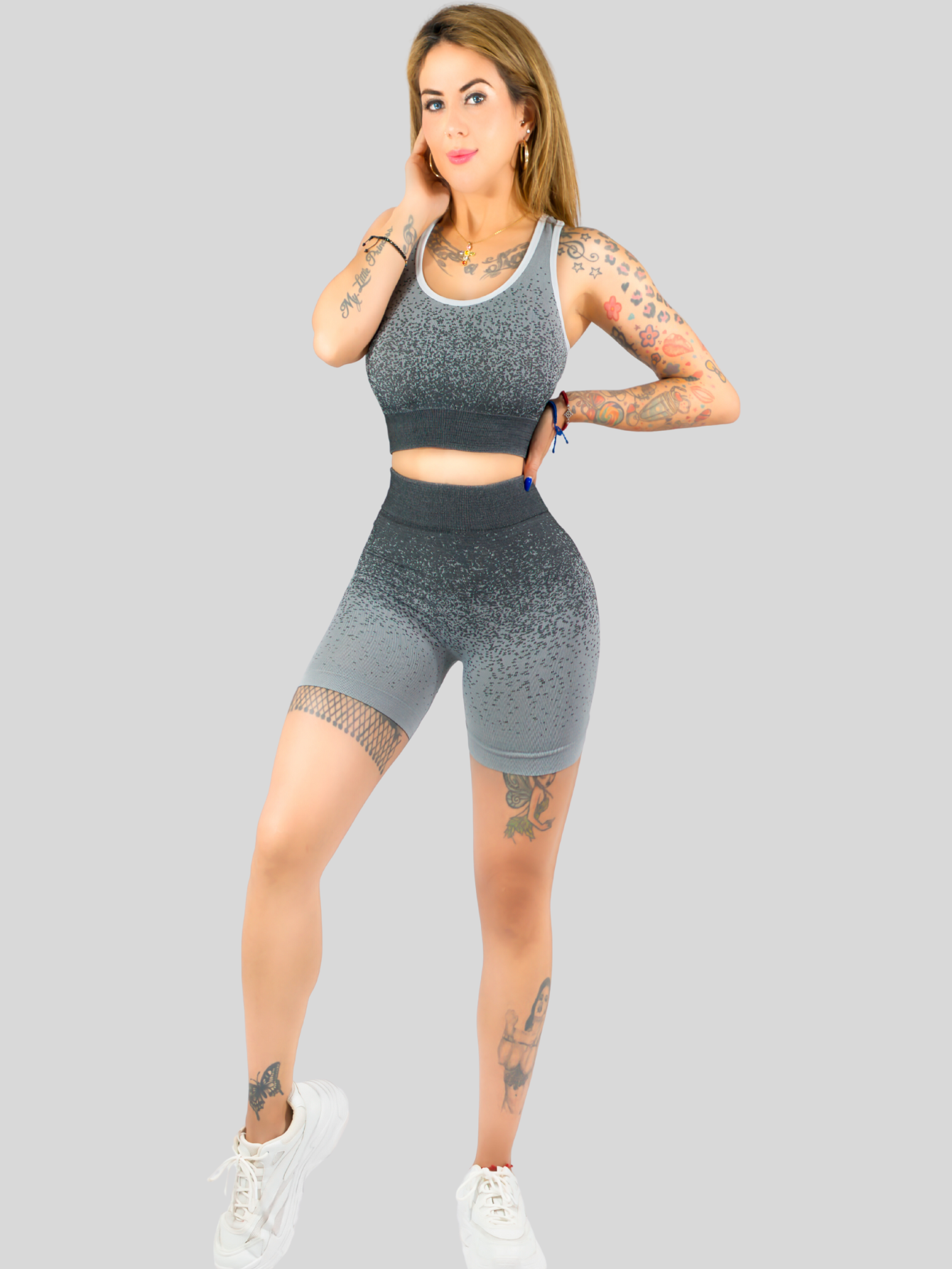 Foto 8 pulgar | Set De Dos Conjunto Deportivo Casual Mujer Conj-068-px2 Variedad De Colores Short Y Blusa Stretch