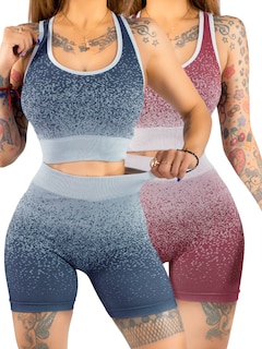 Foto 1 | Set De Dos Conjunto Deportivo Casual Mujer Conj-068-px2 Variedad De Colores Short Y Blusa Stretch