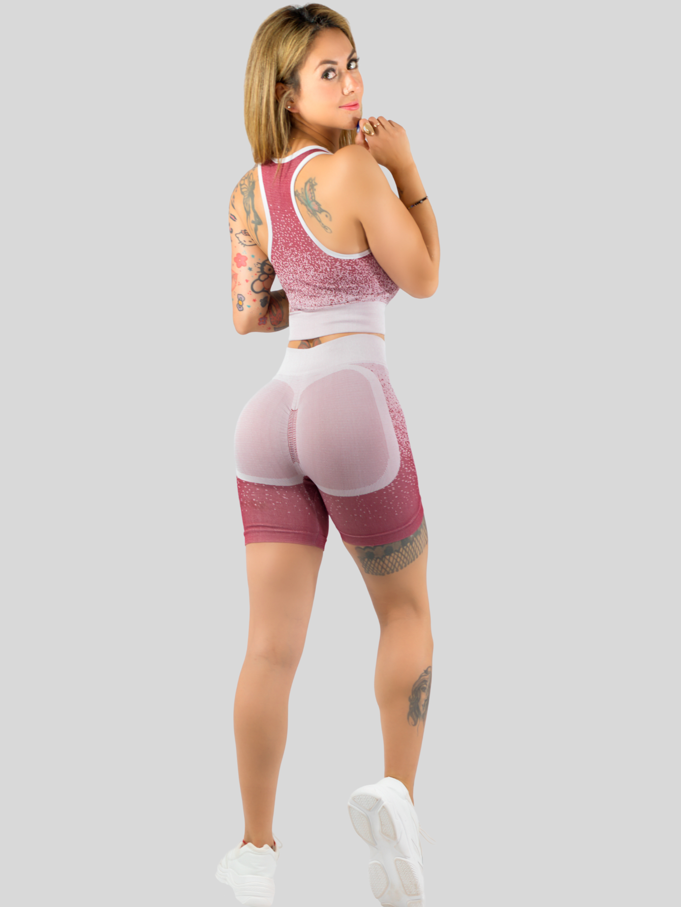 Foto 4 pulgar | Set De Dos Conjunto Deportivo Casual Mujer Conj-068-px2 Variedad De Colores Short Y Blusa Stretch