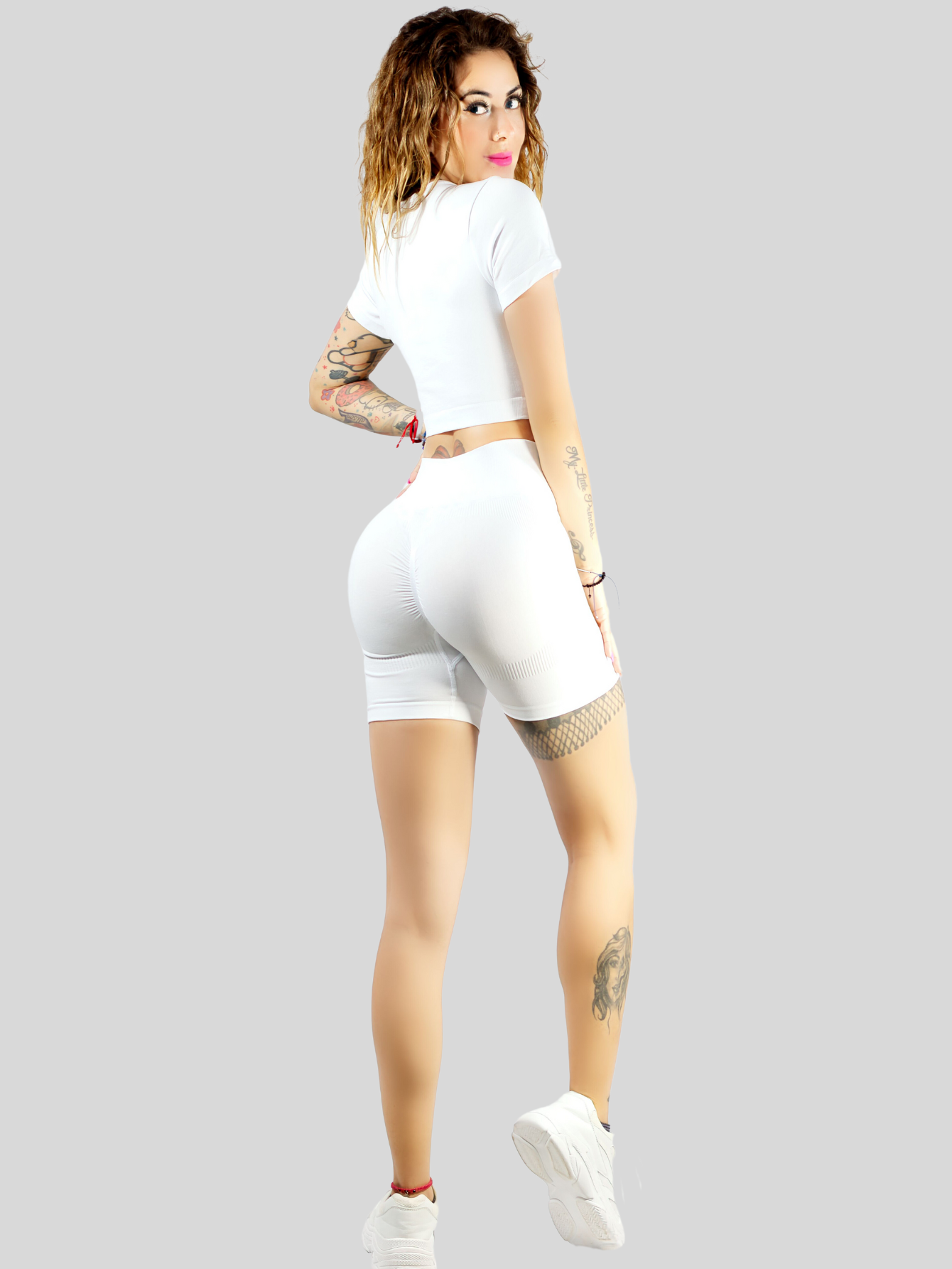 Foto 6 | Set De Dos Conjunto Deportivo De Mujer De Short Y Blusa Conj-066 Variedad De Colores Stretch Push Up