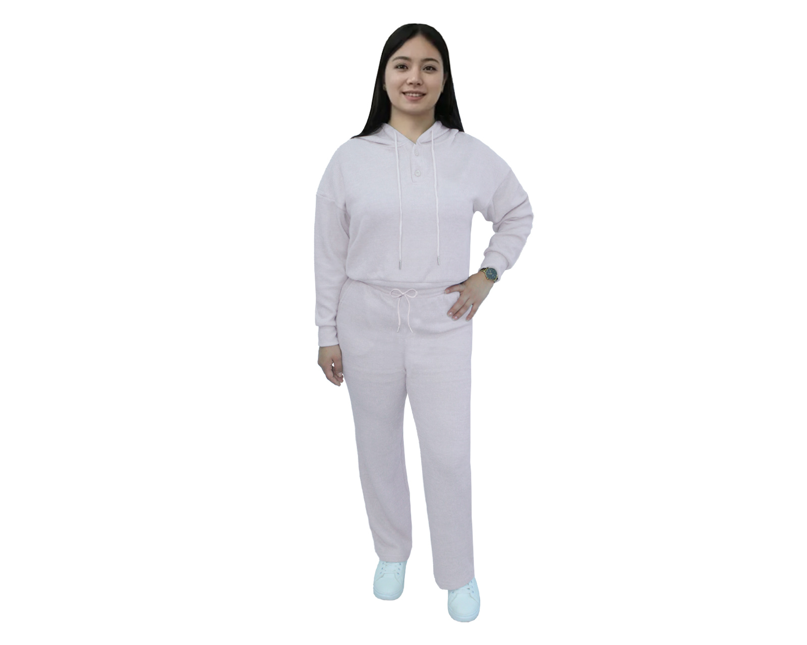Conjunto Deportivo Mujer Ocean Point Beis Sudadera Y Pantalón