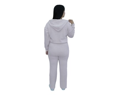 Foto 3 | Conjunto Deportivo Mujer Ocean Point Beis Sudadera Y Pantalón