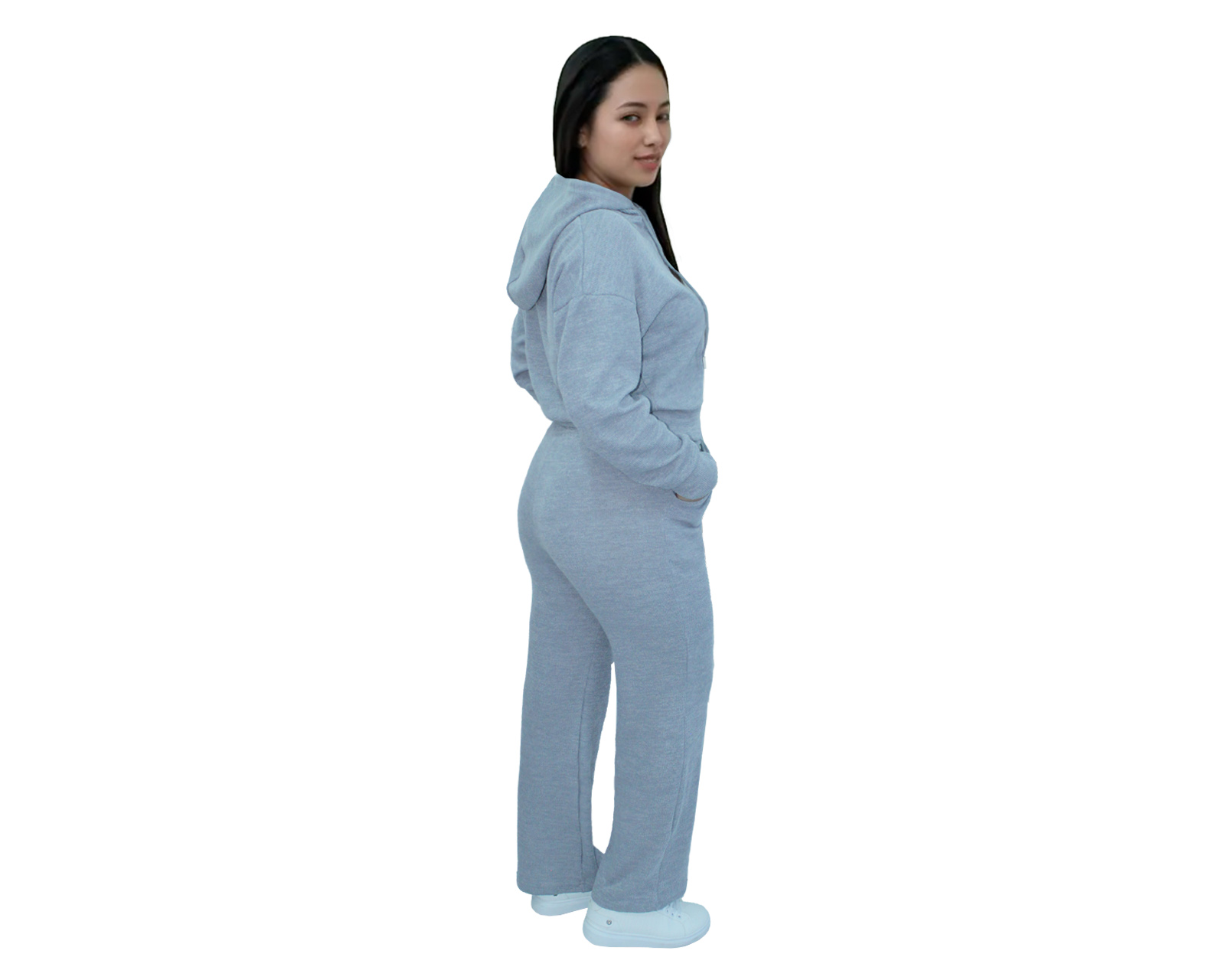 Foto 4 pulgar | Conjunto Deportivo Mujer Ocean Point Gris Sudadera Y Pantalón