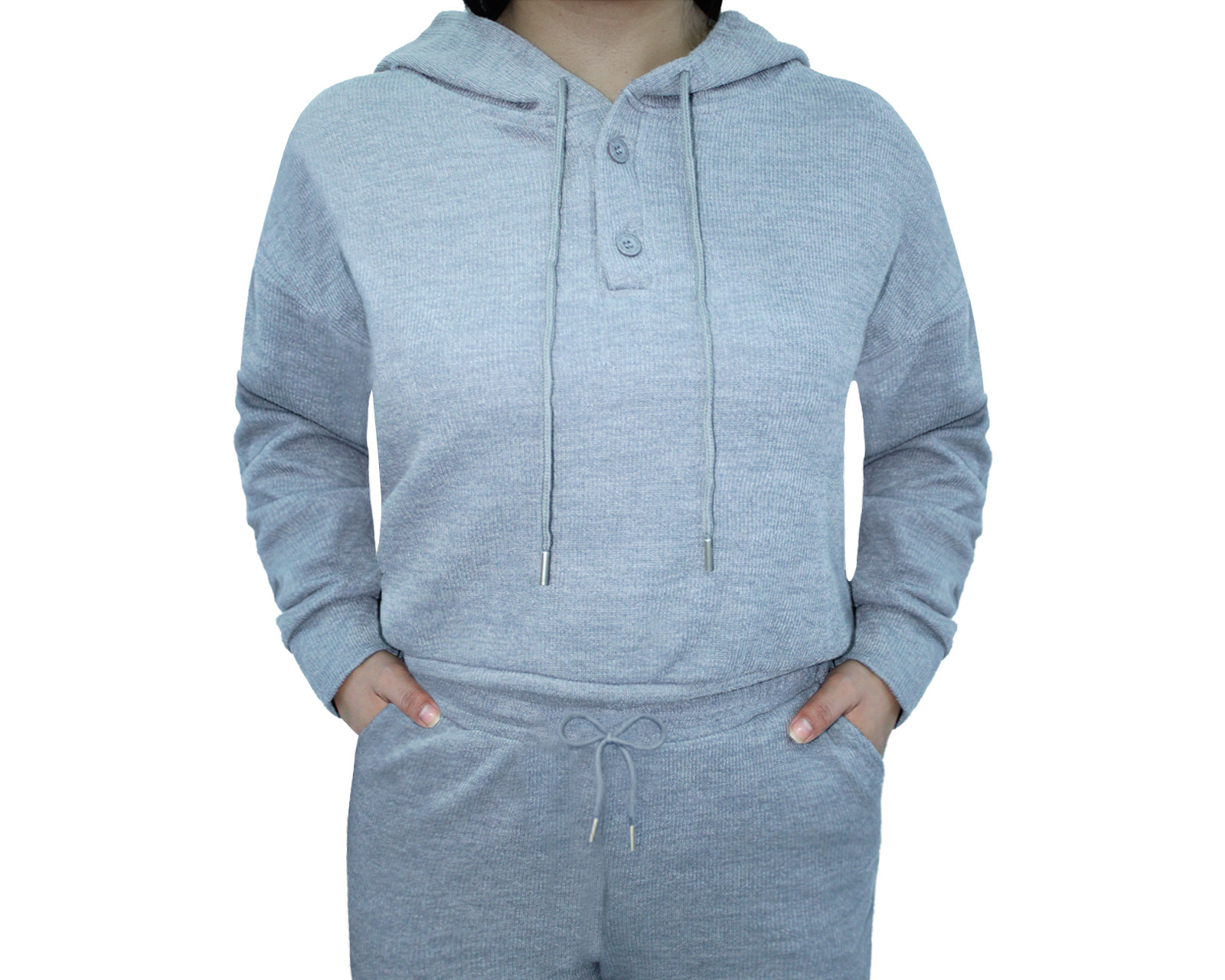 Foto 5 pulgar | Conjunto Deportivo Mujer Ocean Point Gris Sudadera Y Pantalón