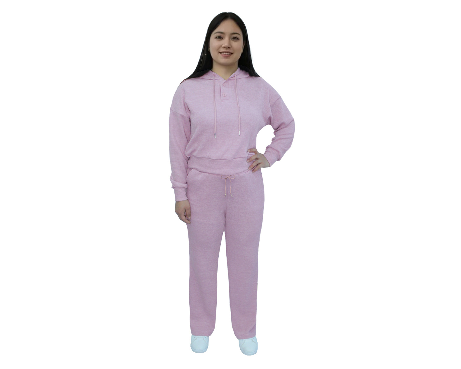 Conjunto Deportivo Mujer Ocean Point Rosa Sudadera Y Pantalón