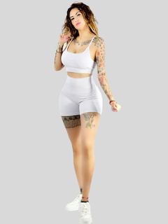 Foto 2 | Set De Dos Conjunto Deportivo Casual Mujer Short Y Blusa Stretch Conj-050 Variedad De Colores Comodidad Y Estilo