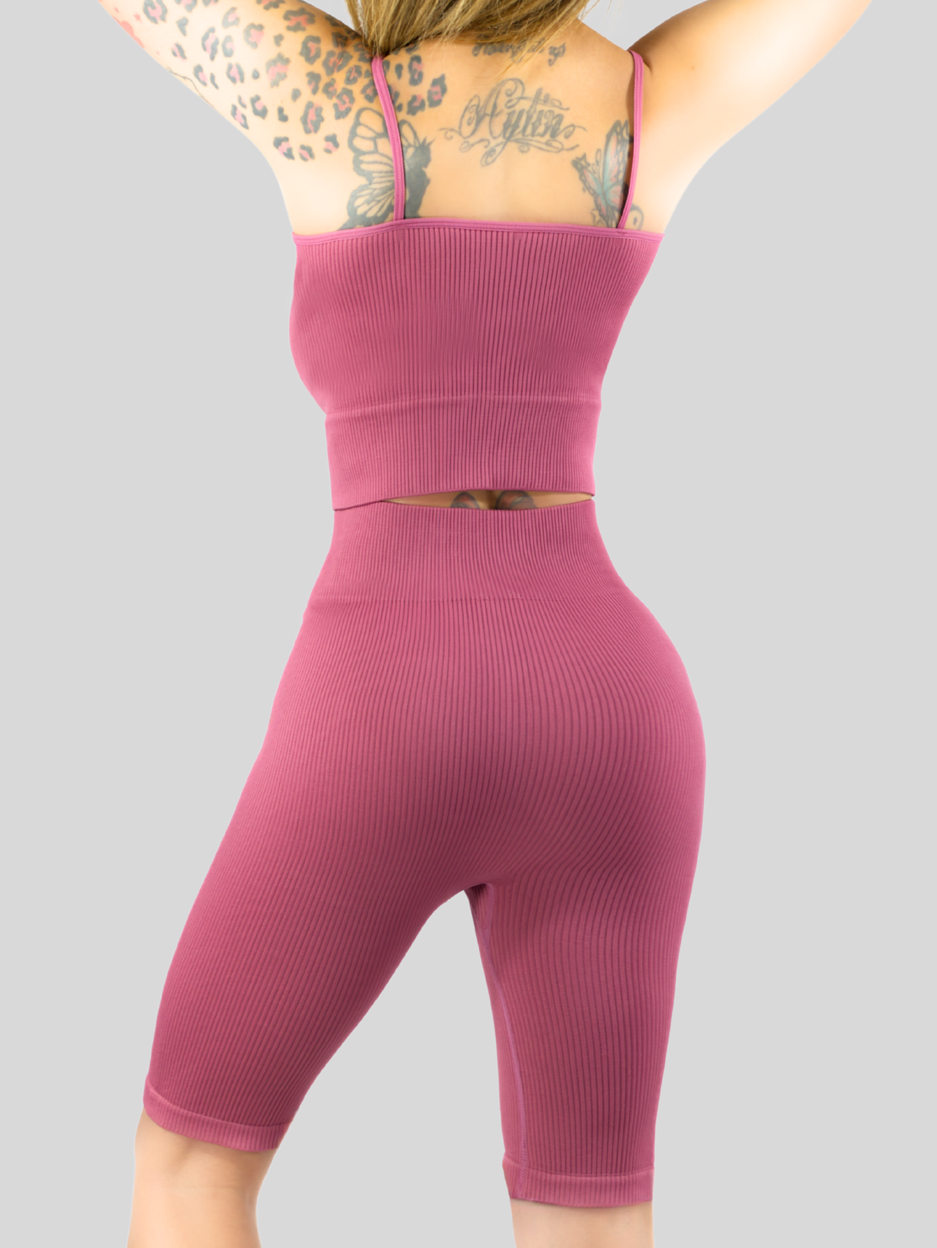 Foto 7 pulgar | Conjunto Deportiva Mujer Short Y Blusa Conj-069 Coral Stretch Fit Push Up
