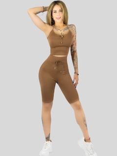 Foto 2 | Set De 2 Conjunto Deportiva Mujer Short Y Blusa Conj-069 Surtido En Color Stretch Fit Push Up