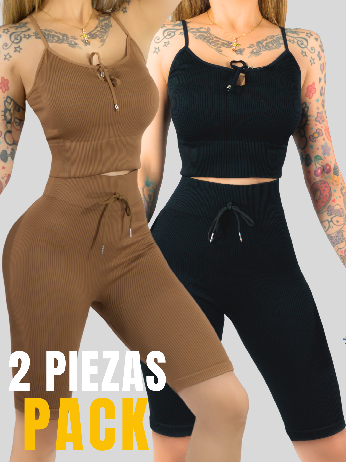 Foto 5 | Set De 2 Conjunto Deportiva Mujer Short Y Blusa Conj-069 Surtido En Color Stretch Fit Push Up