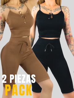Foto 5 | Set De 2 Conjunto Deportiva Mujer Short Y Blusa Conj-069 Surtido En Color Stretch Fit Push Up