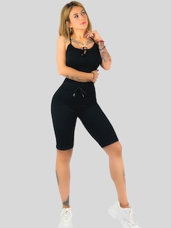 Foto 4 | Conjunto Deportiva Mujer Short Y Blusa Conj-069 Negro Stretch Fit Push Up