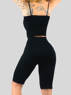 Foto 6 | Conjunto Deportiva Mujer Short Y Blusa Conj-069 Negro Stretch Fit Push Up