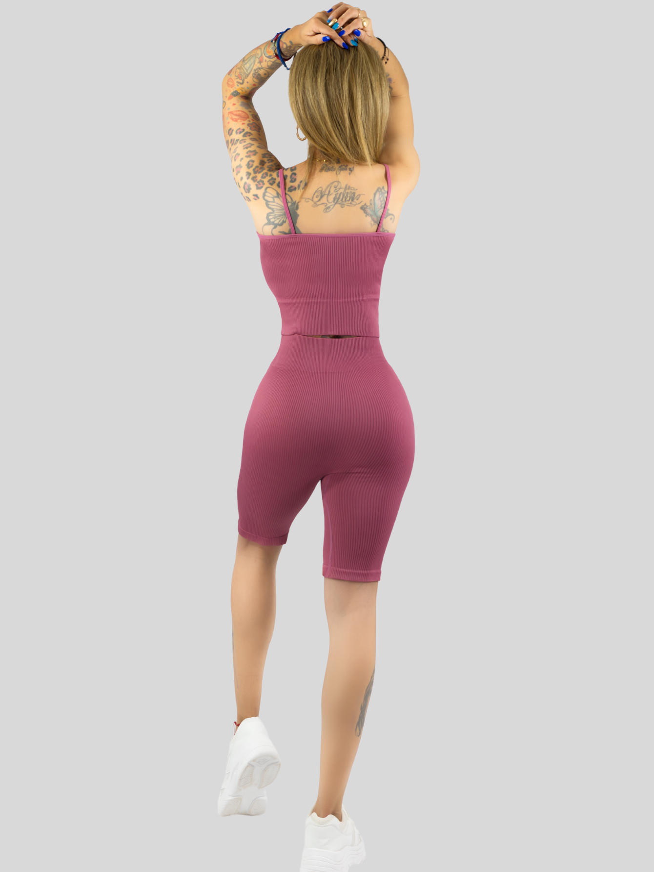 Foto 4 pulgar | Set De 2 Conjunto Deportiva Mujer Short Y Blusa Conj-069 Surtido En Color Stretch Fit Push Up