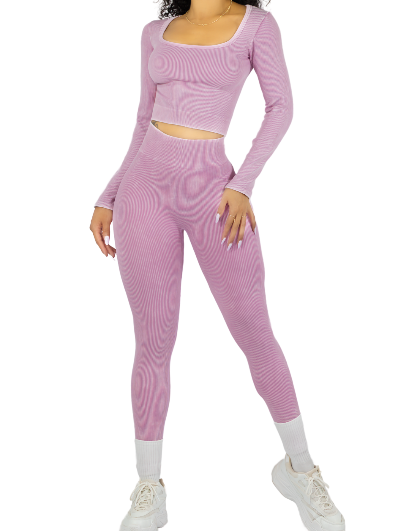 Foto 2 pulgar | Set Deportivo Mujer Gym Yoga O Casual Conj-072 Lila Blusa Y Pants