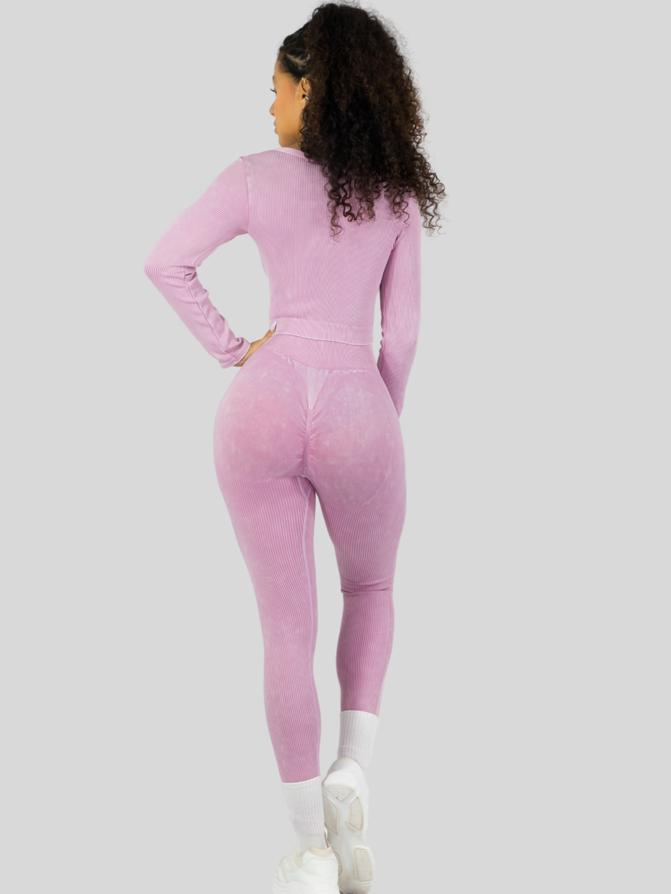 Foto 4 pulgar | Set Deportivo Mujer Gym Yoga O Casual Conj-072 Lila Blusa Y Pants