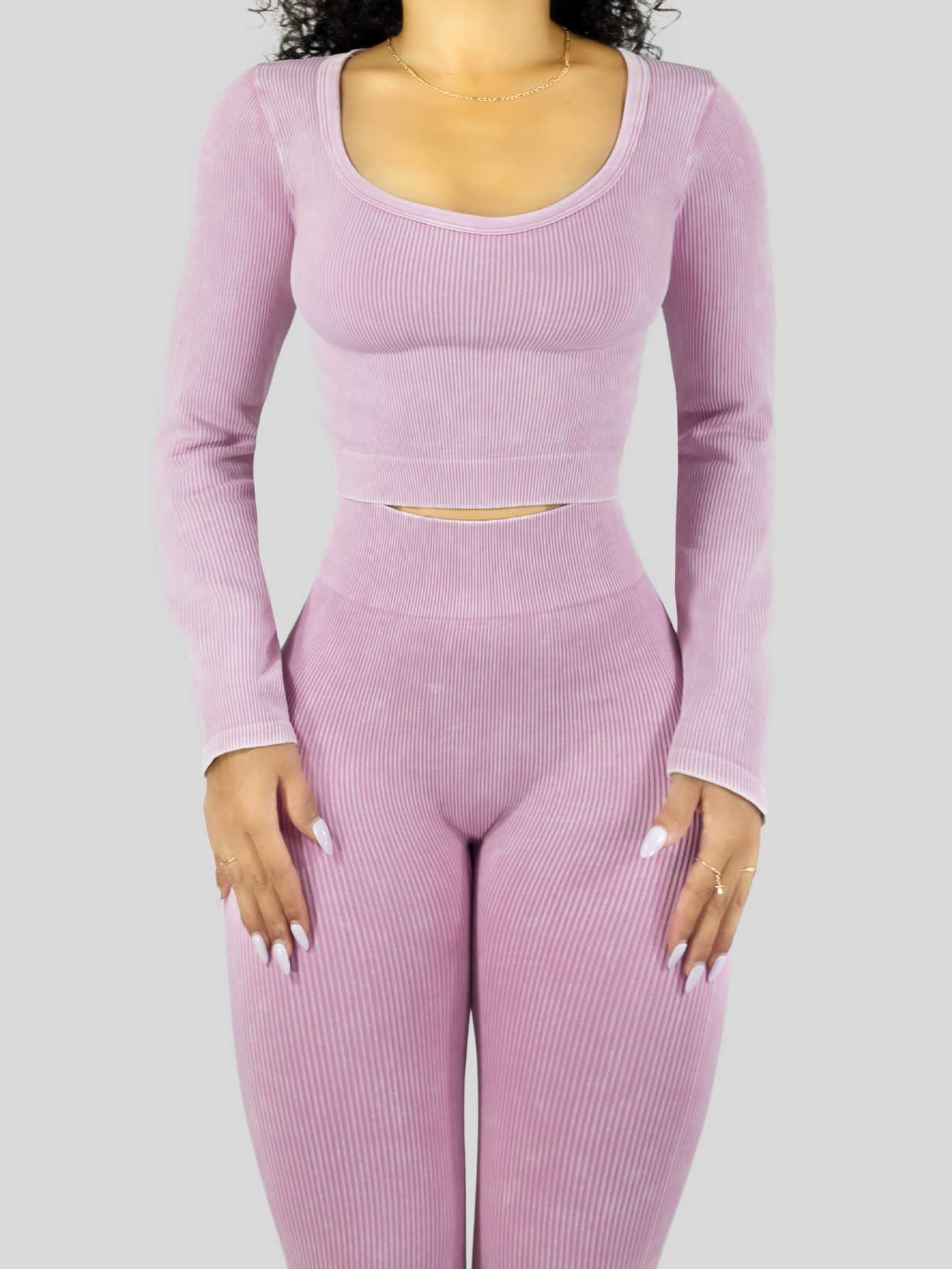 Foto 8 pulgar | Set Deportivo Mujer Gym Yoga O Casual Conj-072 Lila Blusa Y Pants