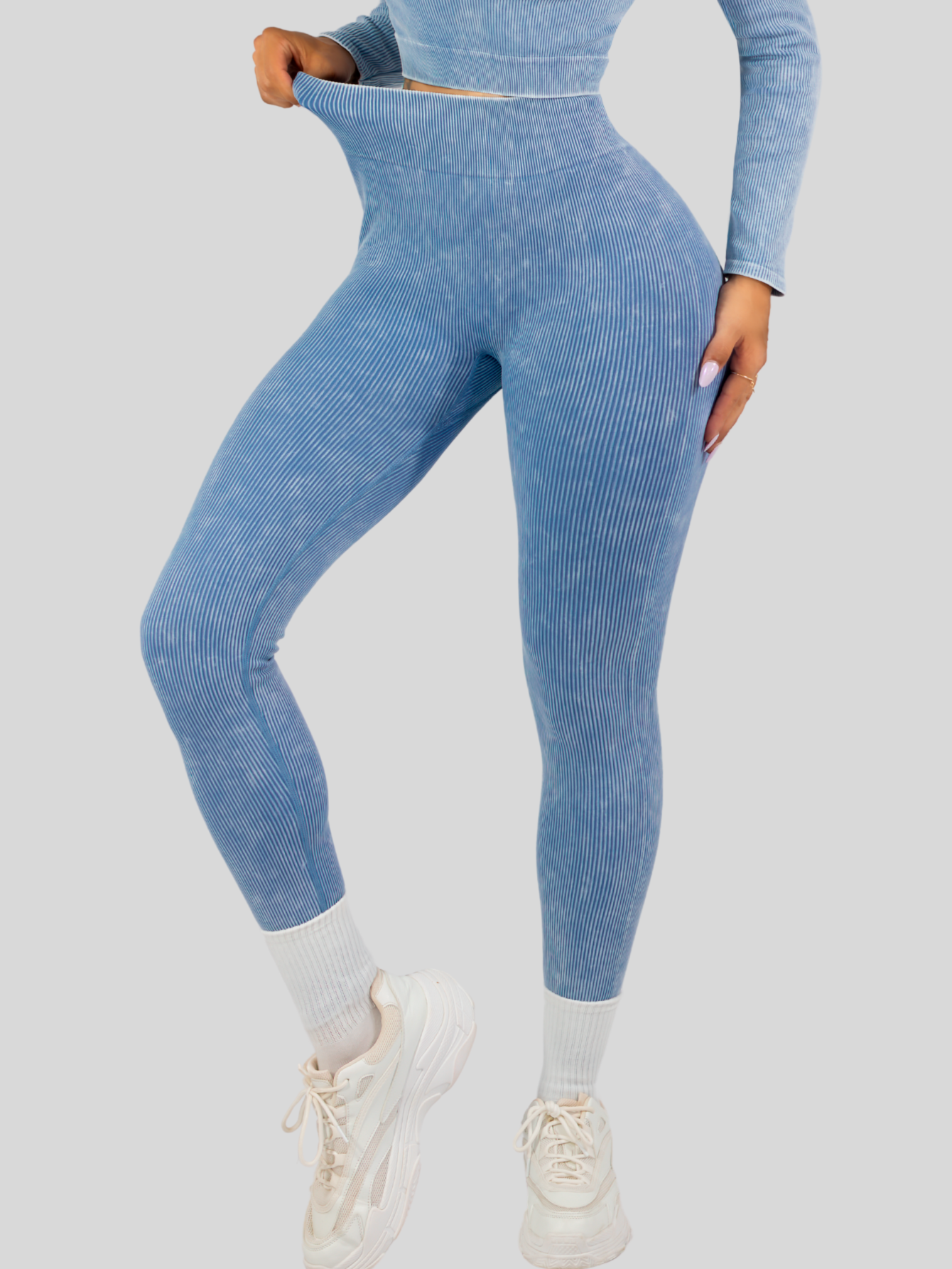 Foto 5 | Set Deportivo Mujer Gym Yoga O Casual Conj-072 Azul Blusa Y Pants