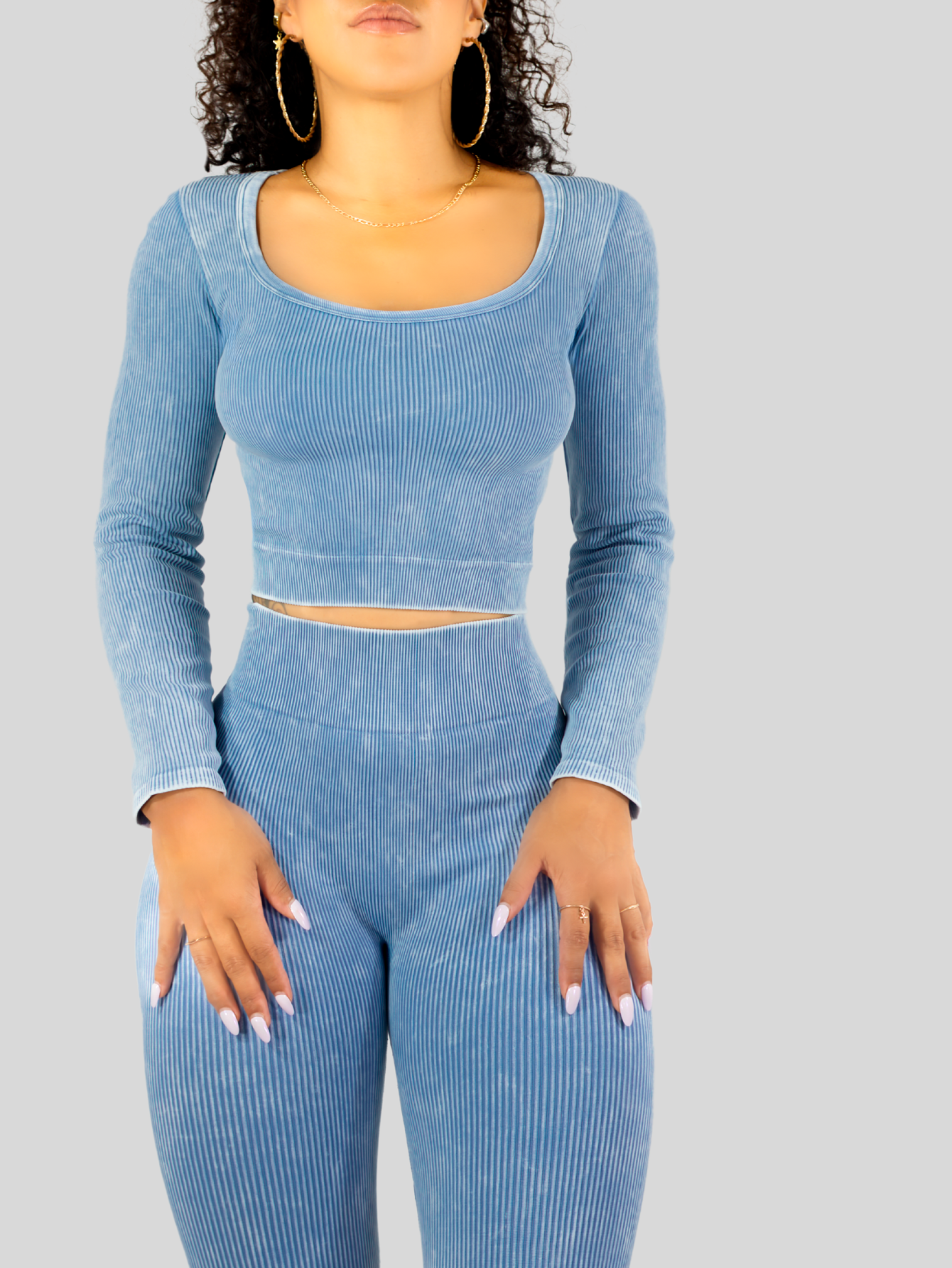 Foto 7 | Set Deportivo Mujer Gym Yoga O Casual Conj-072 Azul Blusa Y Pants