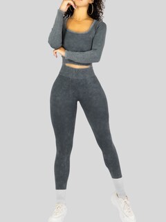 Foto 4 | Set Deportivo Mujer Gym Yoga O Casual Conj-072 Gris Oscuro Blusa Y Pants