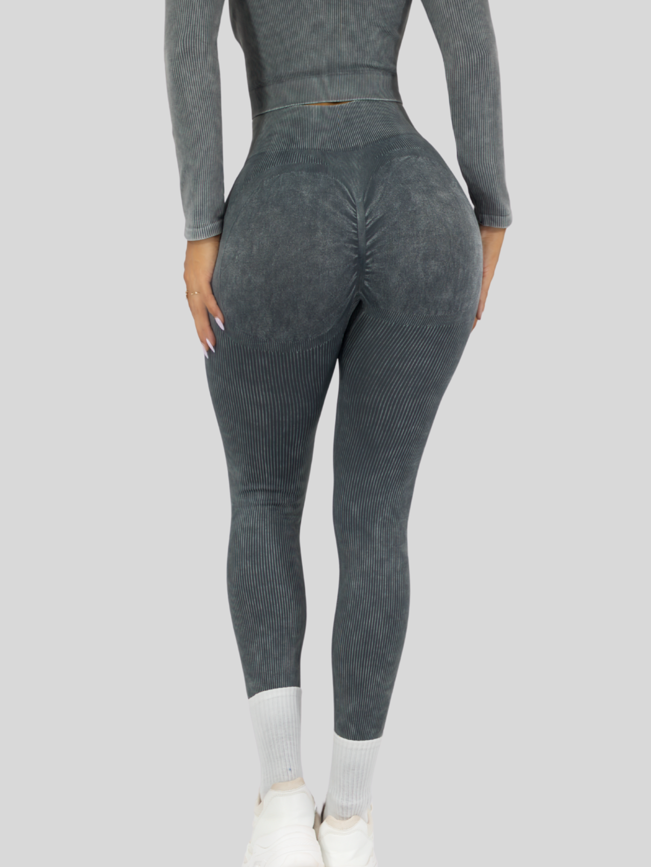 Foto 7 pulgar | Set Deportivo Mujer Gym Yoga O Casual Conj-072 Gris Oscuro Blusa Y Pants