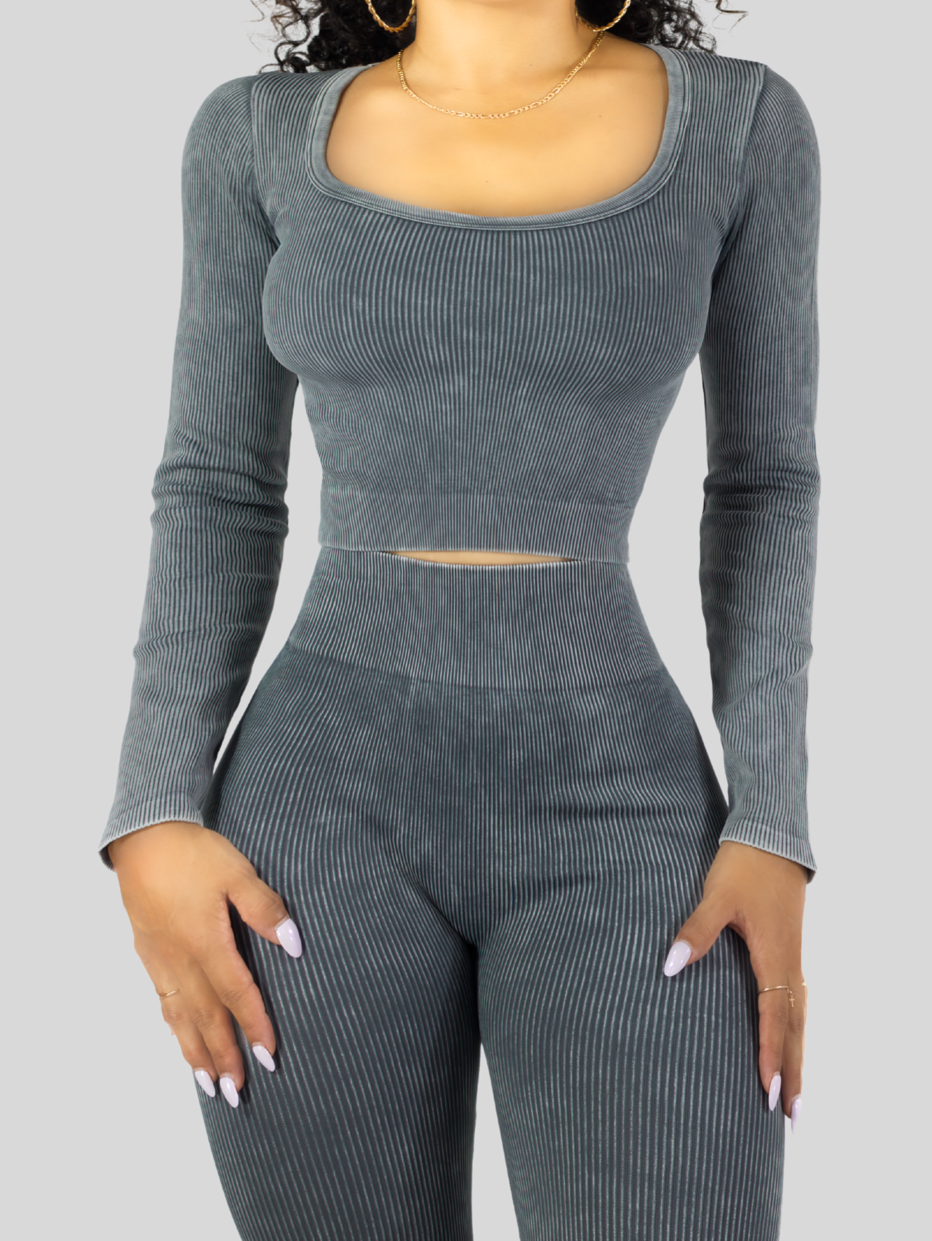 Foto 8 pulgar | Set Deportivo Mujer Gym Yoga O Casual Conj-072 Gris Oscuro Blusa Y Pants