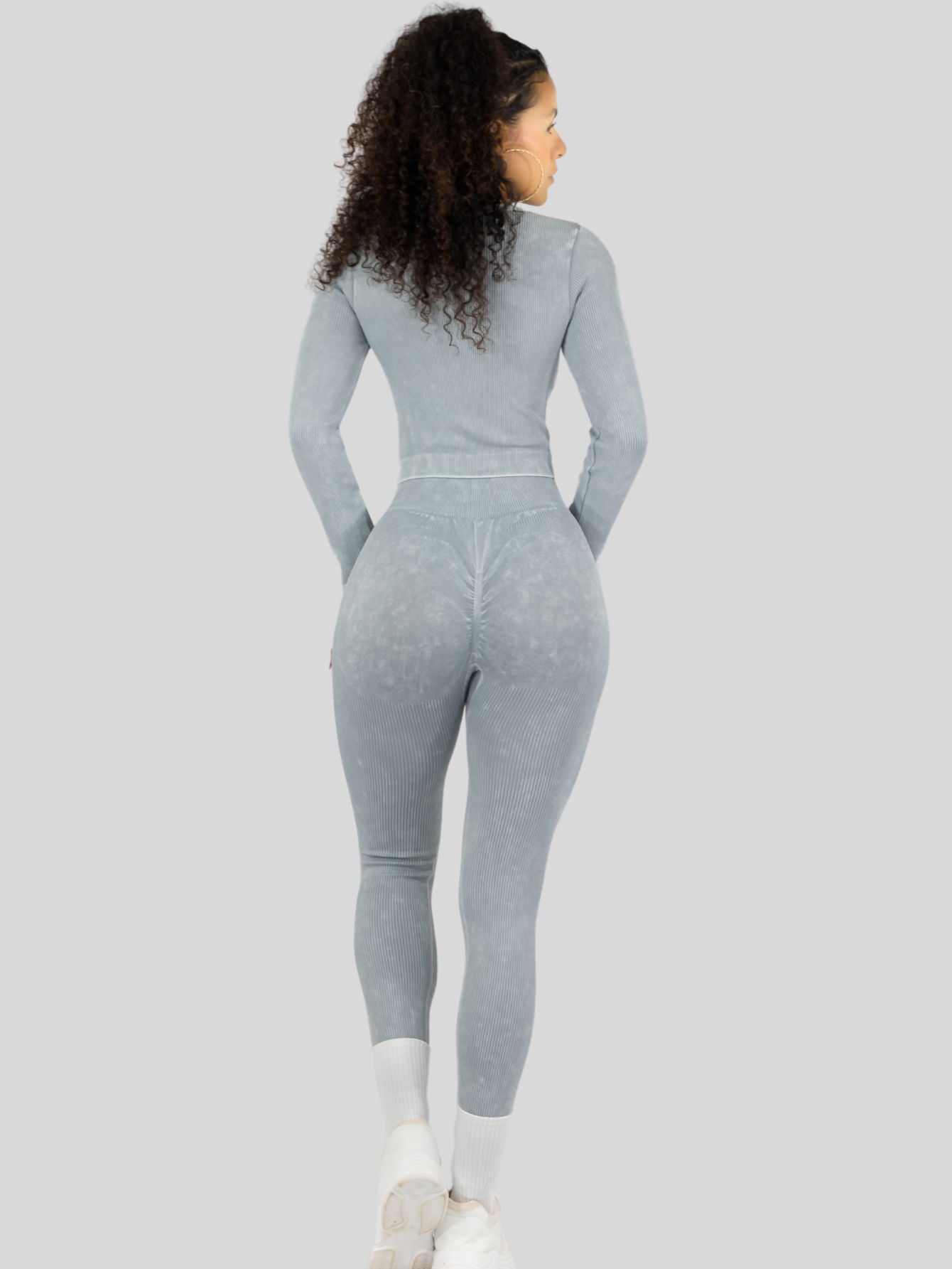 Foto 4 pulgar | Set Deportivo Mujer Gym Yoga O Casual Conj-072 Gris Claro Blusa Y Pants