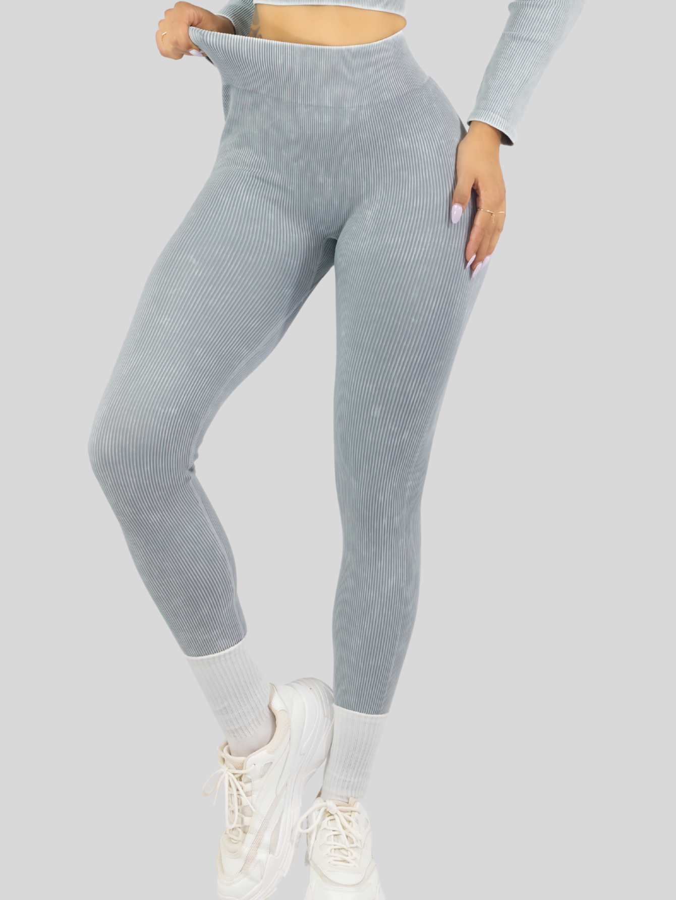 Foto 6 pulgar | Set Deportivo Mujer Gym Yoga O Casual Conj-072 Gris Claro Blusa Y Pants