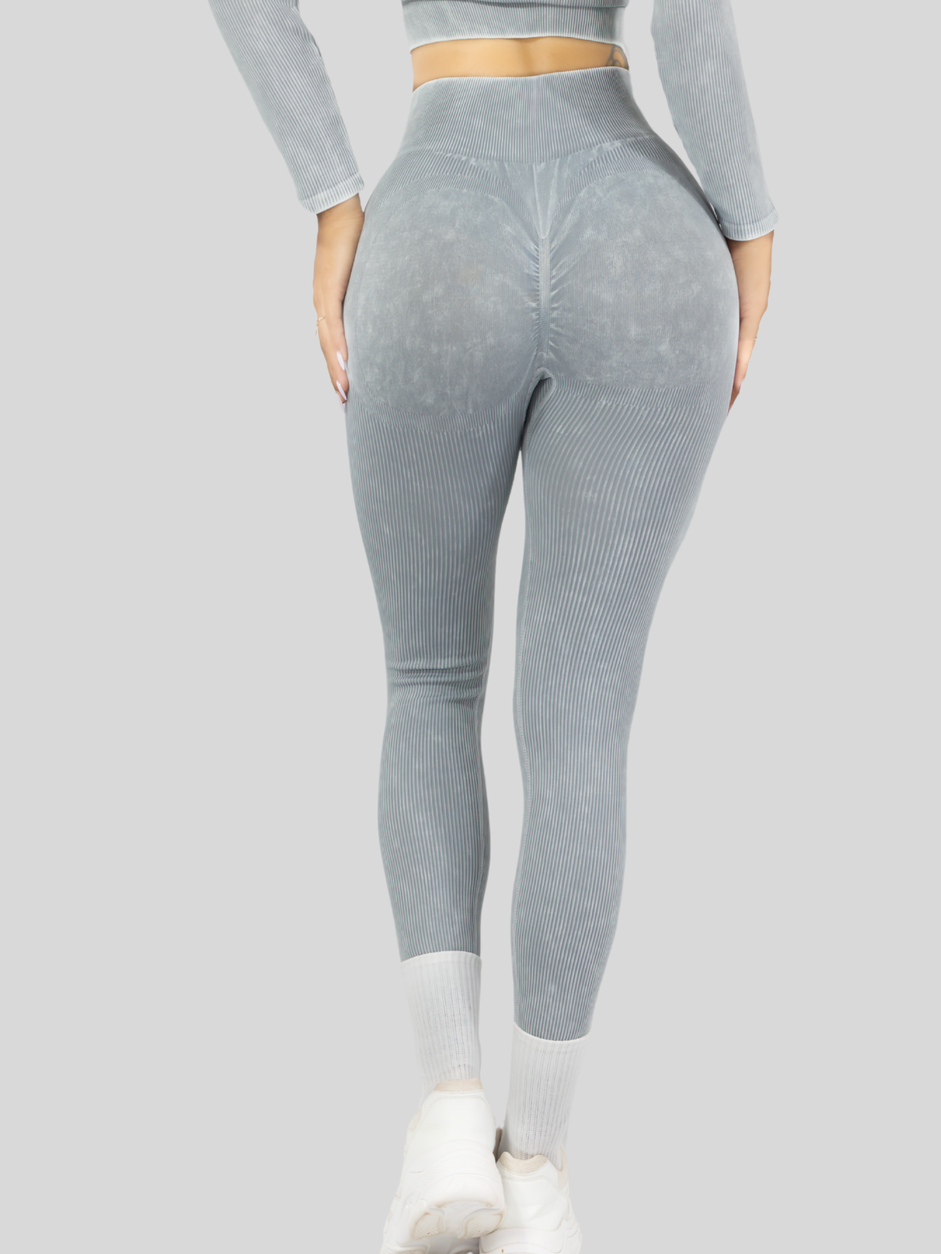 Foto 7 pulgar | Set Deportivo Mujer Gym Yoga O Casual Conj-072 Gris Claro Blusa Y Pants
