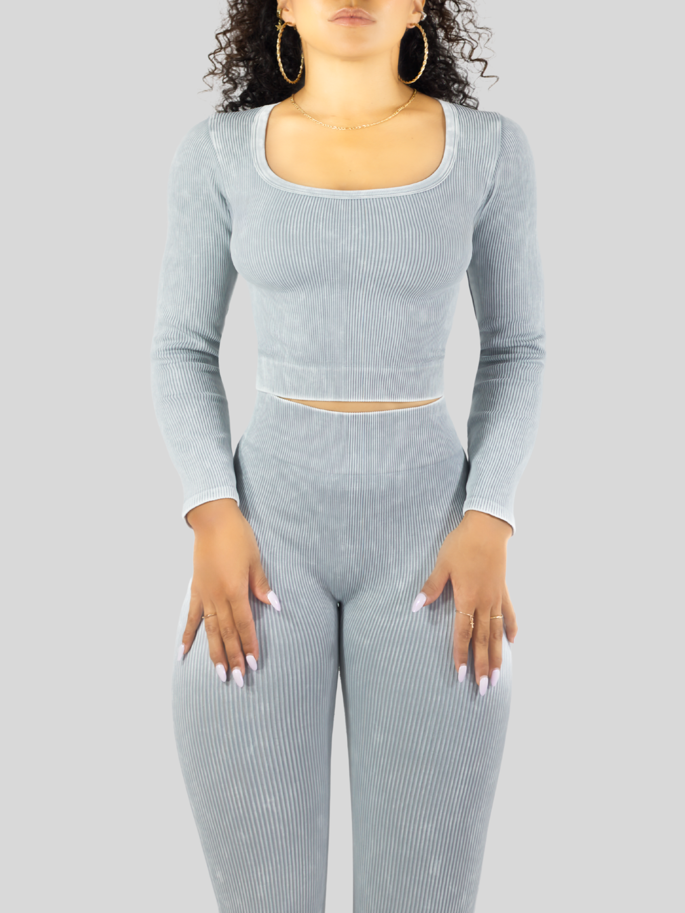 Foto 8 pulgar | Set Deportivo Mujer Gym Yoga O Casual Conj-072 Gris Claro Blusa Y Pants