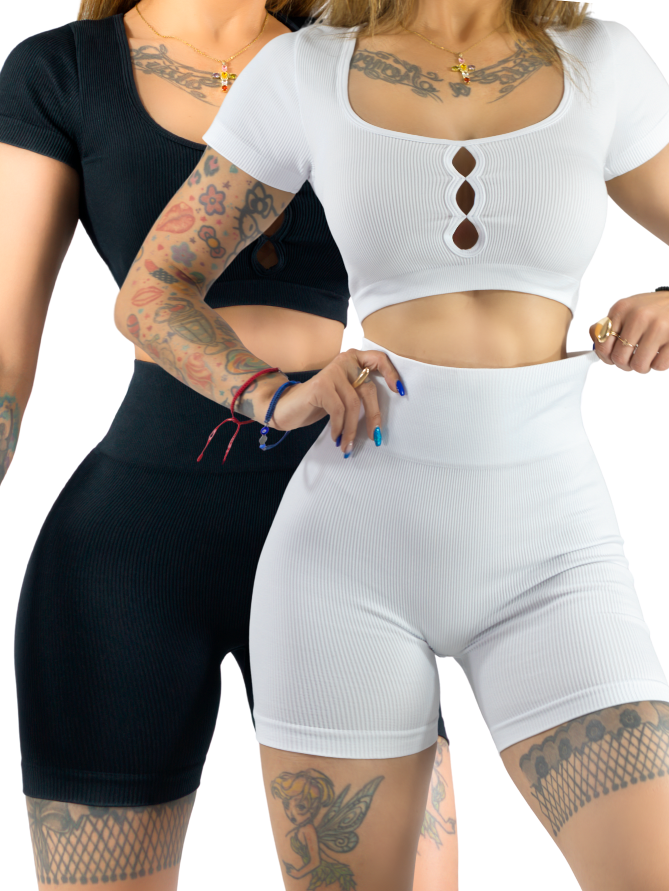 Set De Dos Conjunto Deportivo De Mujer De Short Y Blusa Conj-070 Variedad De Colores Stretch Push Up