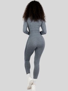 Foto 3 | Set Deportivo Mujer Gym Yoga O Casual Conj-071 Gris Claro Conjunto De Blusa Y Leggins