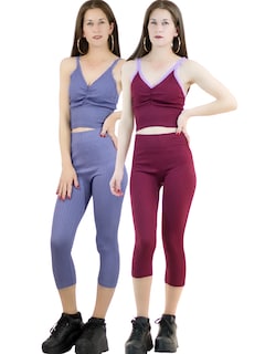 Foto 1 | Set De 2 Conjuntos Deportivos Mujer Conj-060-px2 Variedad De Colores Capri Y Top Stretch Fit
