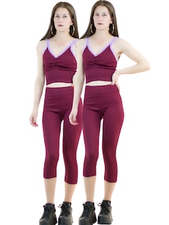 Foto 1 | Set De 2 Conjuntos Deportivos Mujer Conj-060-px2 Variedad De Colores Capri Y Top Stretch Fit