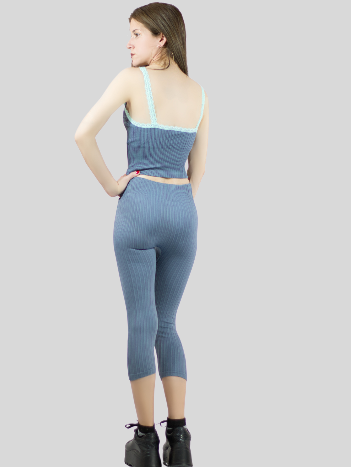 Foto 8 pulgar | Set De 2 Conjuntos Deportivos Mujer Conj-060-px2 Variedad De Colores Capri Y Top Stretch Fit
