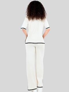 Foto 3 | Conjunto Mujer 2 Piezas Playera Oversize Y Pantalón Stretch Conj-073 Café Claro Casual