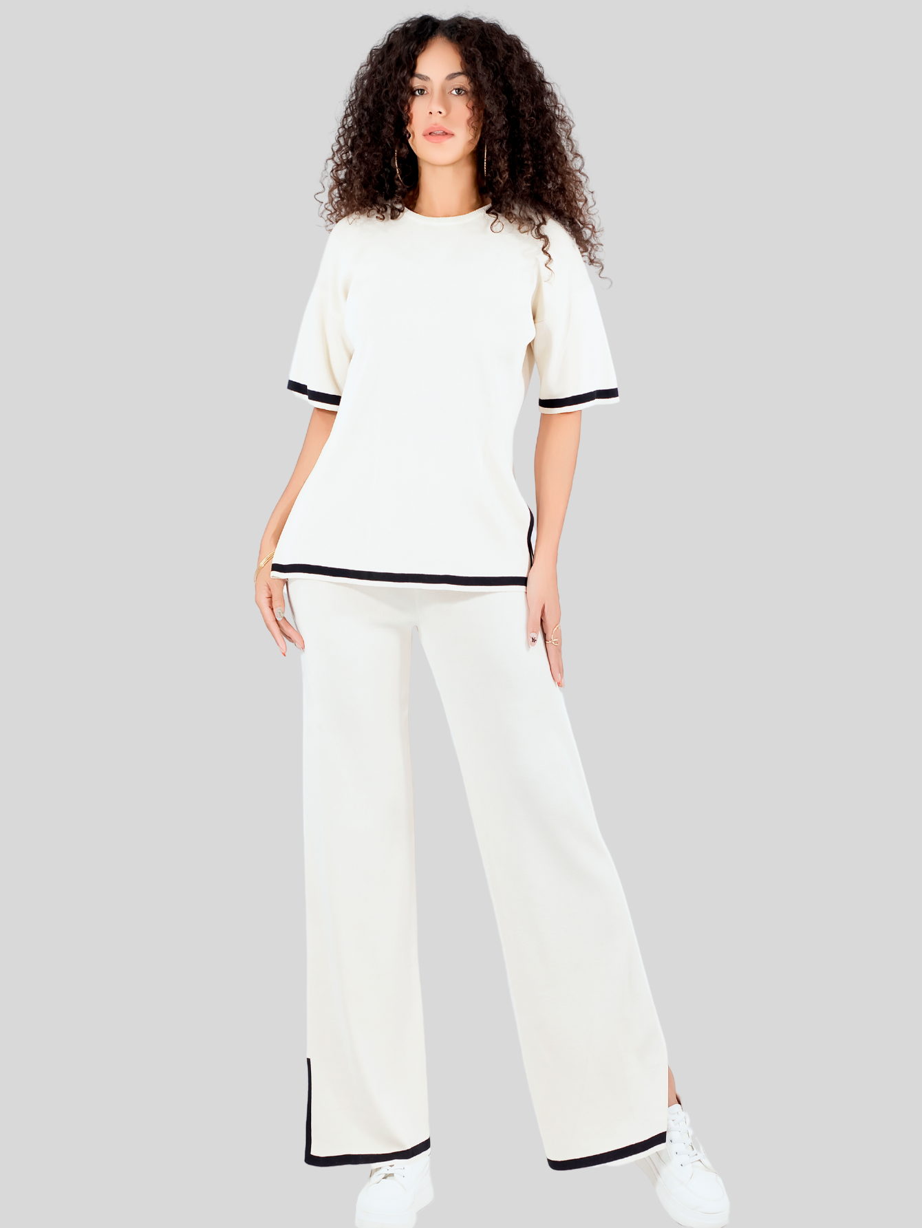 Foto 5 pulgar | Conjunto Mujer 2 Piezas Playera Oversize Y Pantalón Stretch Conj-073 Café Claro Casual