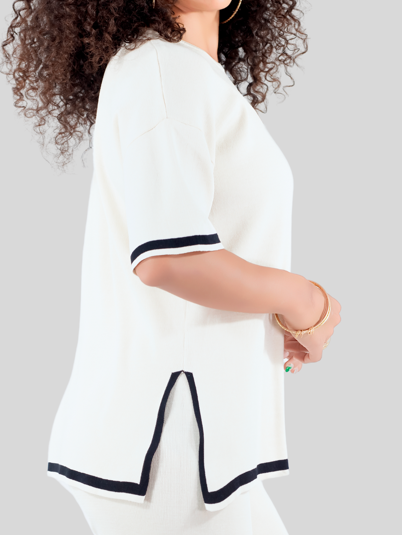 Foto 7 | Conjunto Mujer 2 Piezas Playera Oversize Y Pantalón Stretch Conj-073 Café Claro Casual
