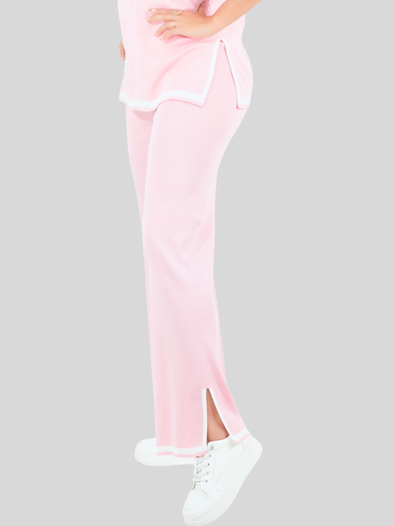 Foto 7 pulgar | Conjunto Mujer 2 Piezas Playera Oversize Y Pantalón Stretch Conj-073 Rosa Casual