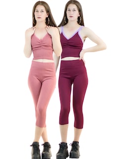 Foto 1 | Set De 2 Conjuntos Deportivos Mujer Conj-060-px2 Variedad De Colores Capri Y Top Stretch Fit