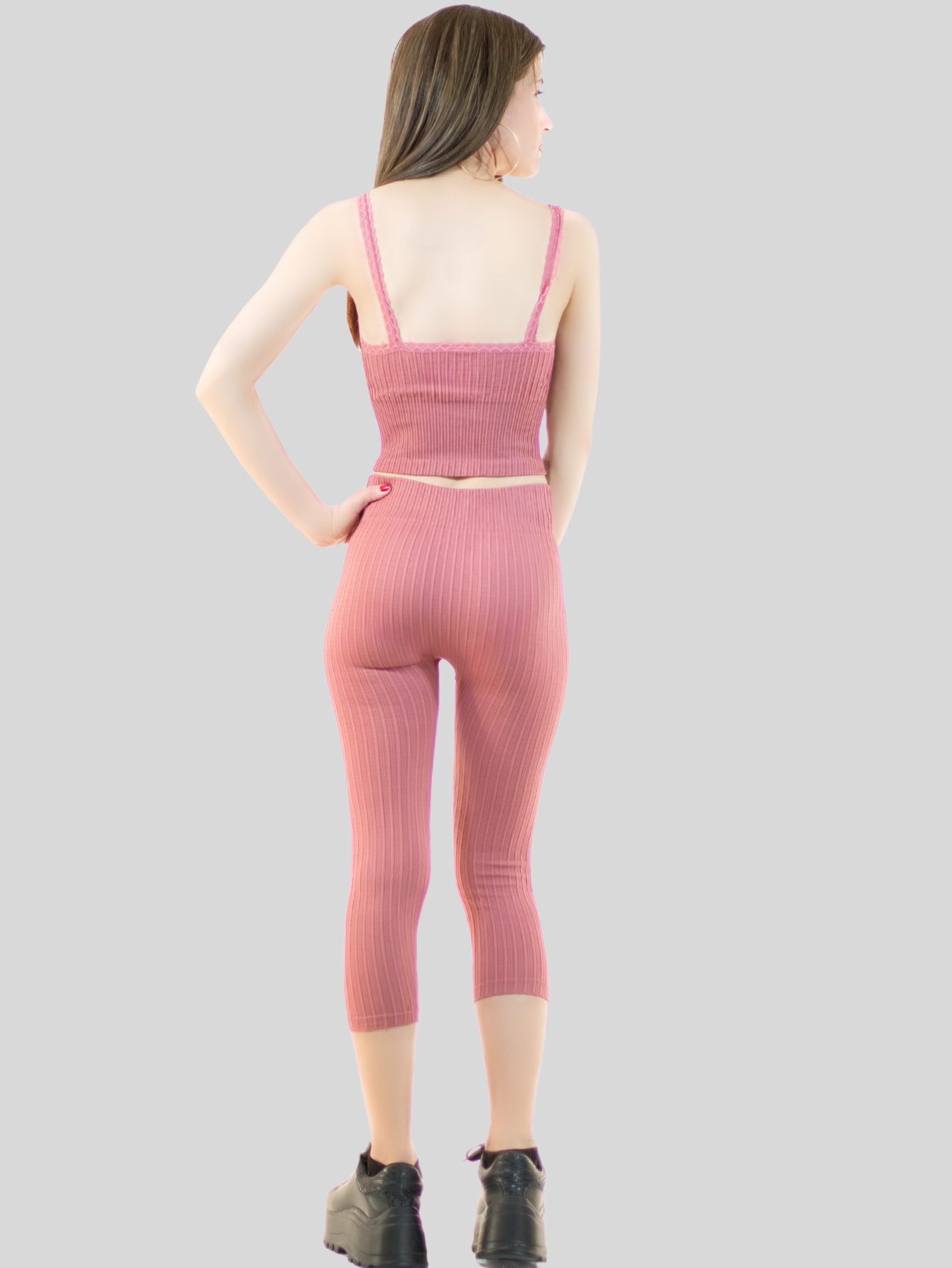 Foto 4 pulgar | Set De 2 Conjuntos Deportivos Mujer Conj-060-px2 Variedad De Colores Capri Y Top Stretch Fit