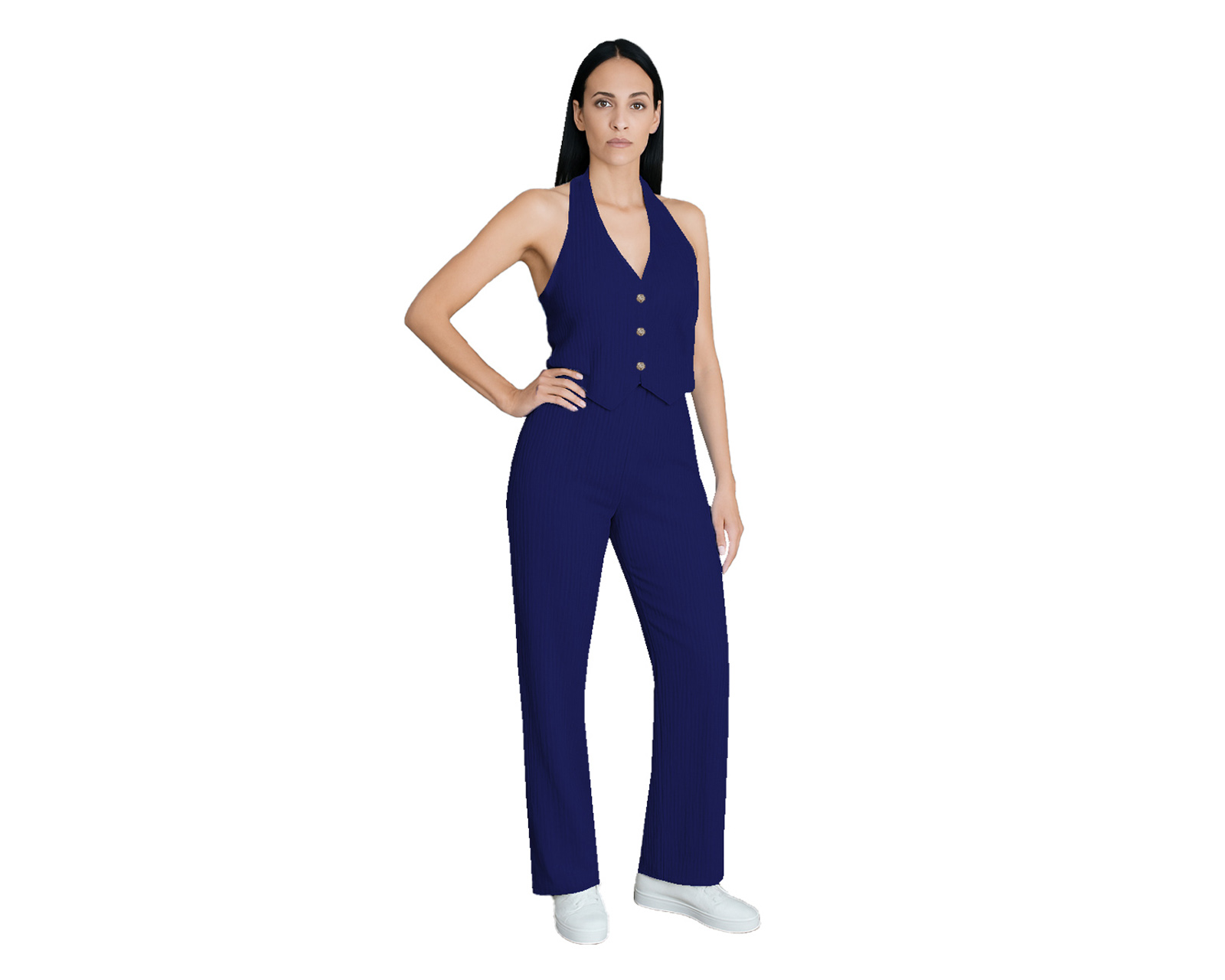 Foto 2 | Conjunto De Mujer 2 Piezas, Ocean Point Chaleco Halter, Pantalón Recto