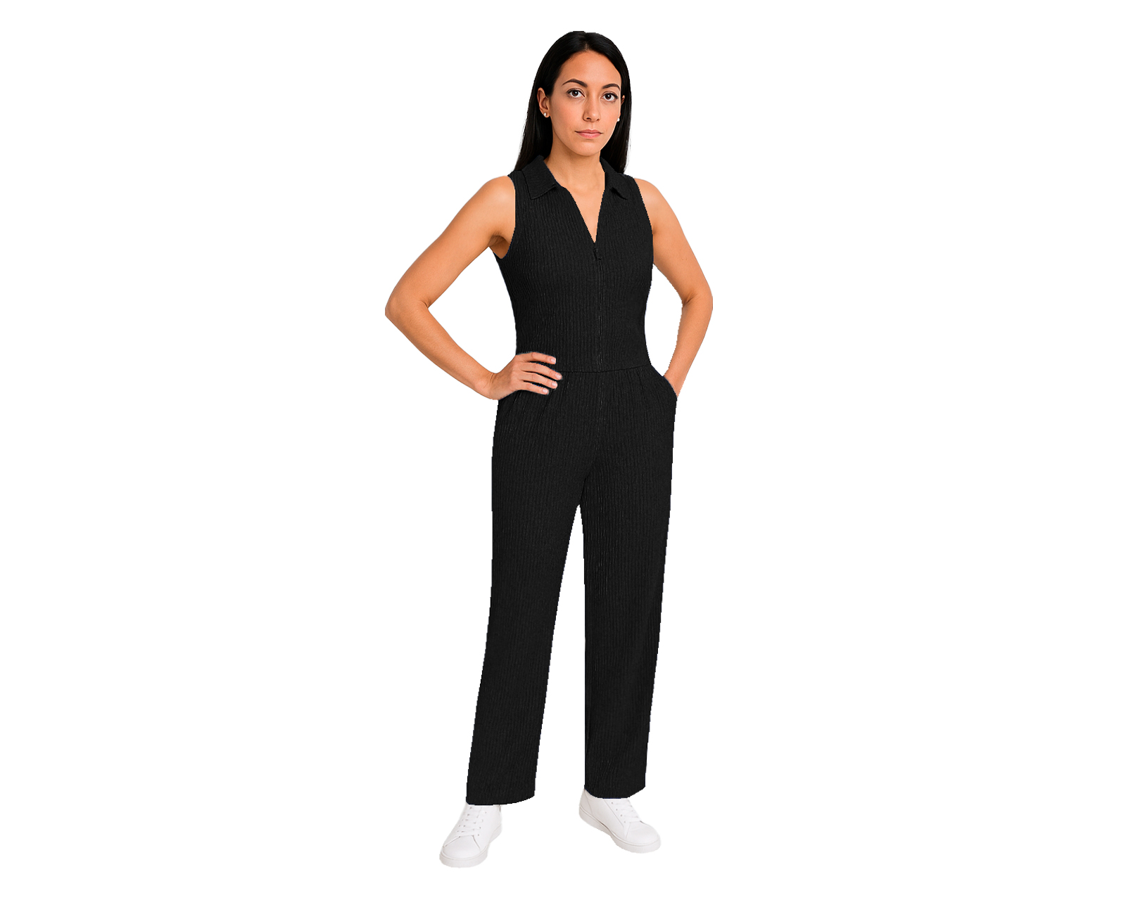 Foto 1 | Conjunto Dama 2 Piezas Ocean Point Top Con Cierre Y Pantalón Casual