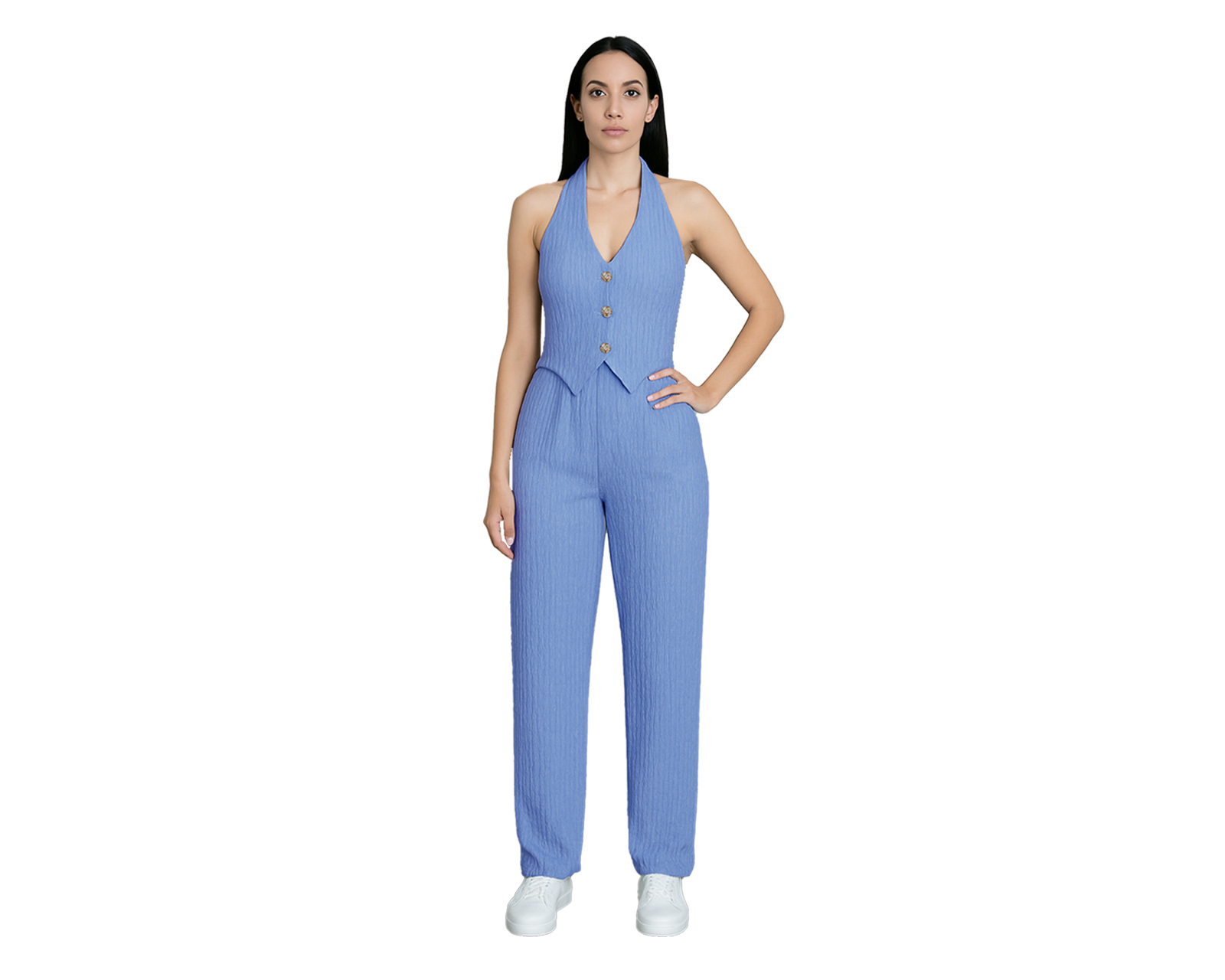 Conjunto De Mujer 2 Piezas, Ocean Point Chaleco Halter, Pantalón Recto