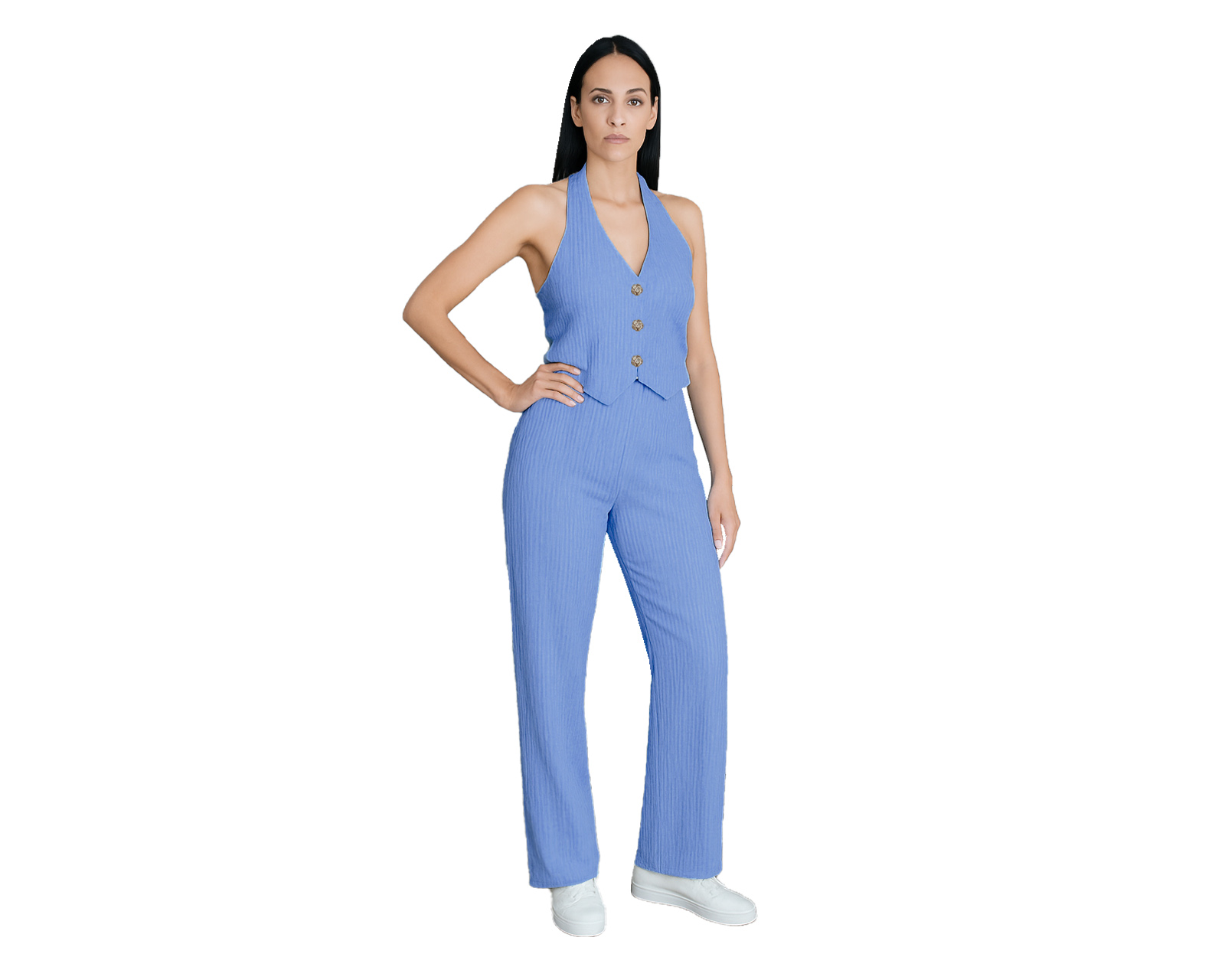Foto 2 | Conjunto De Mujer 2 Piezas, Ocean Point Chaleco Halter, Pantalón Recto