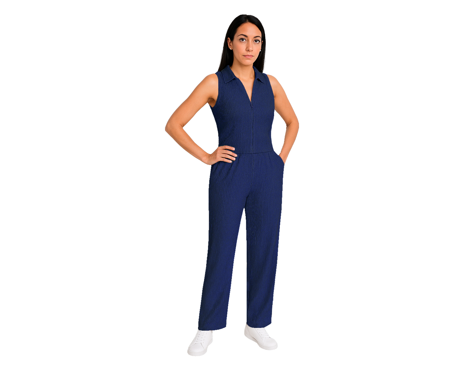 Foto 1 | Conjunto Dama 2 Piezas Ocean Point Top Con Cierre Y Pantalón Casual