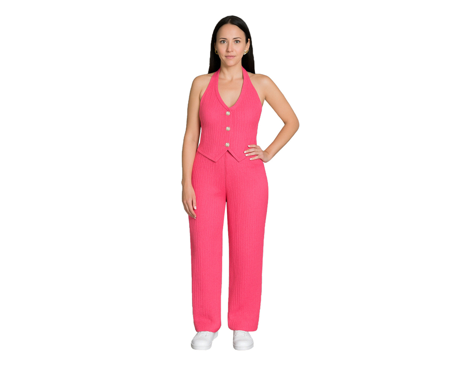 Foto 2 pulgar | Conjunto De Mujer 2 Piezas, Ocean Point Chaleco Halter, Pantalón Recto