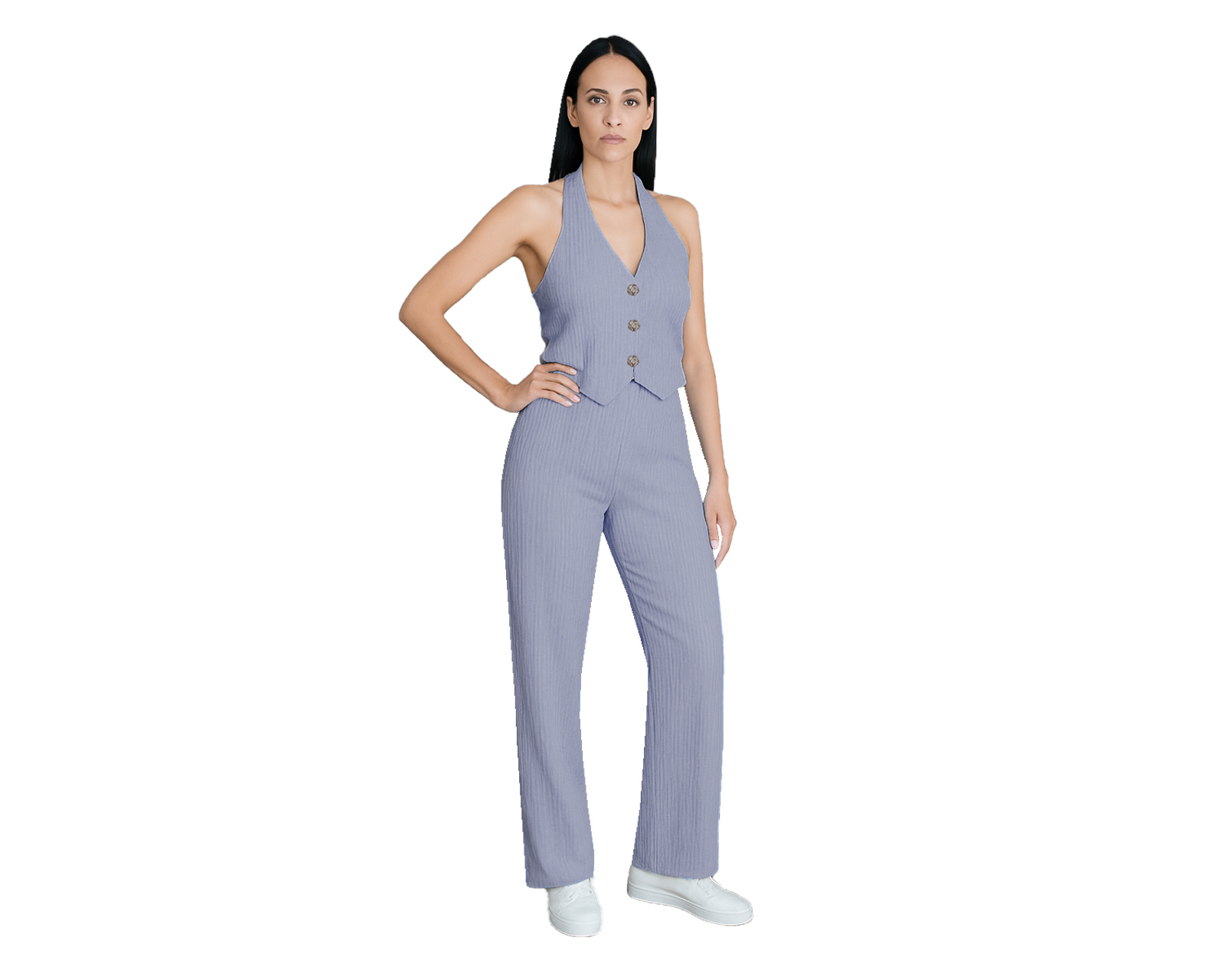 Foto 2 | Conjunto De Mujer 2 Piezas, Ocean Point Chaleco Halter, Pantalón Recto
