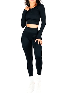 Foto 1 | Set Deportivo Conj-075 Negro para Mujer
