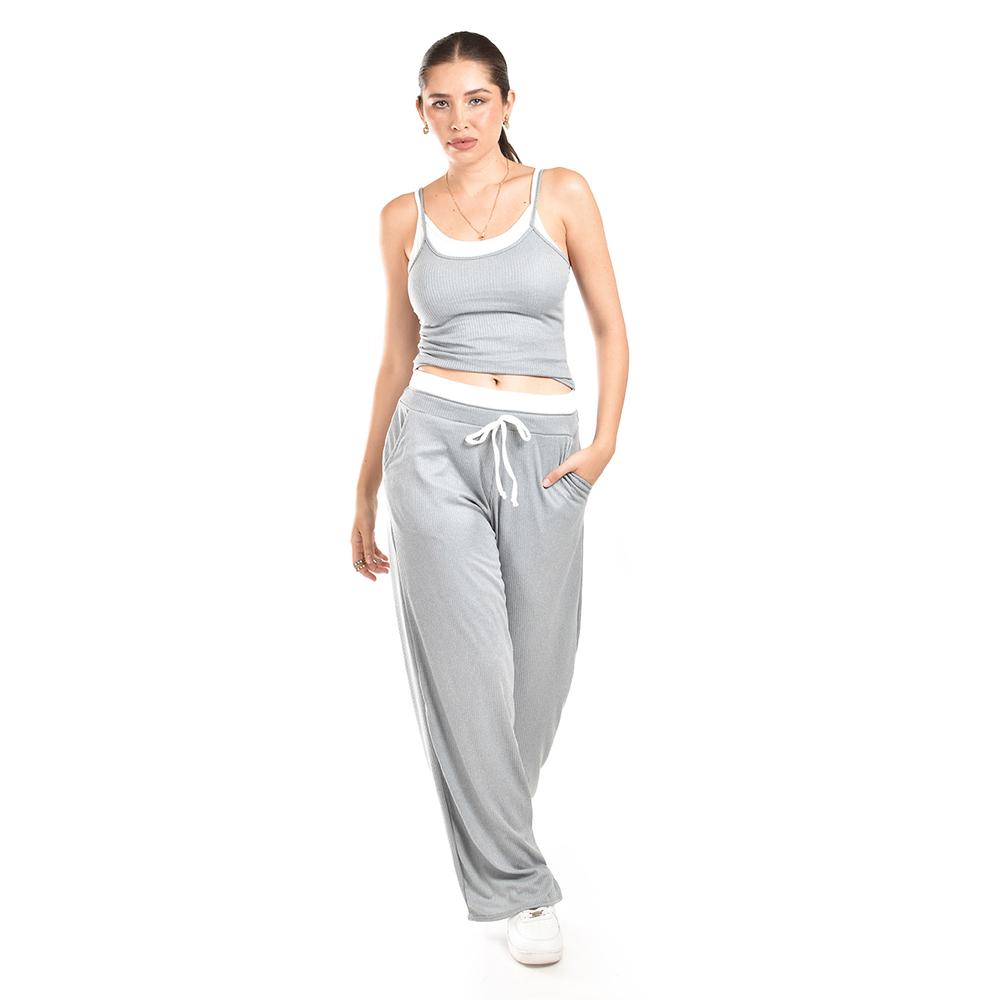 Foto 5 pulgar | Set Acanalado Con Contraste Roman Fashion /juvenil, 6240 (gris) Gris