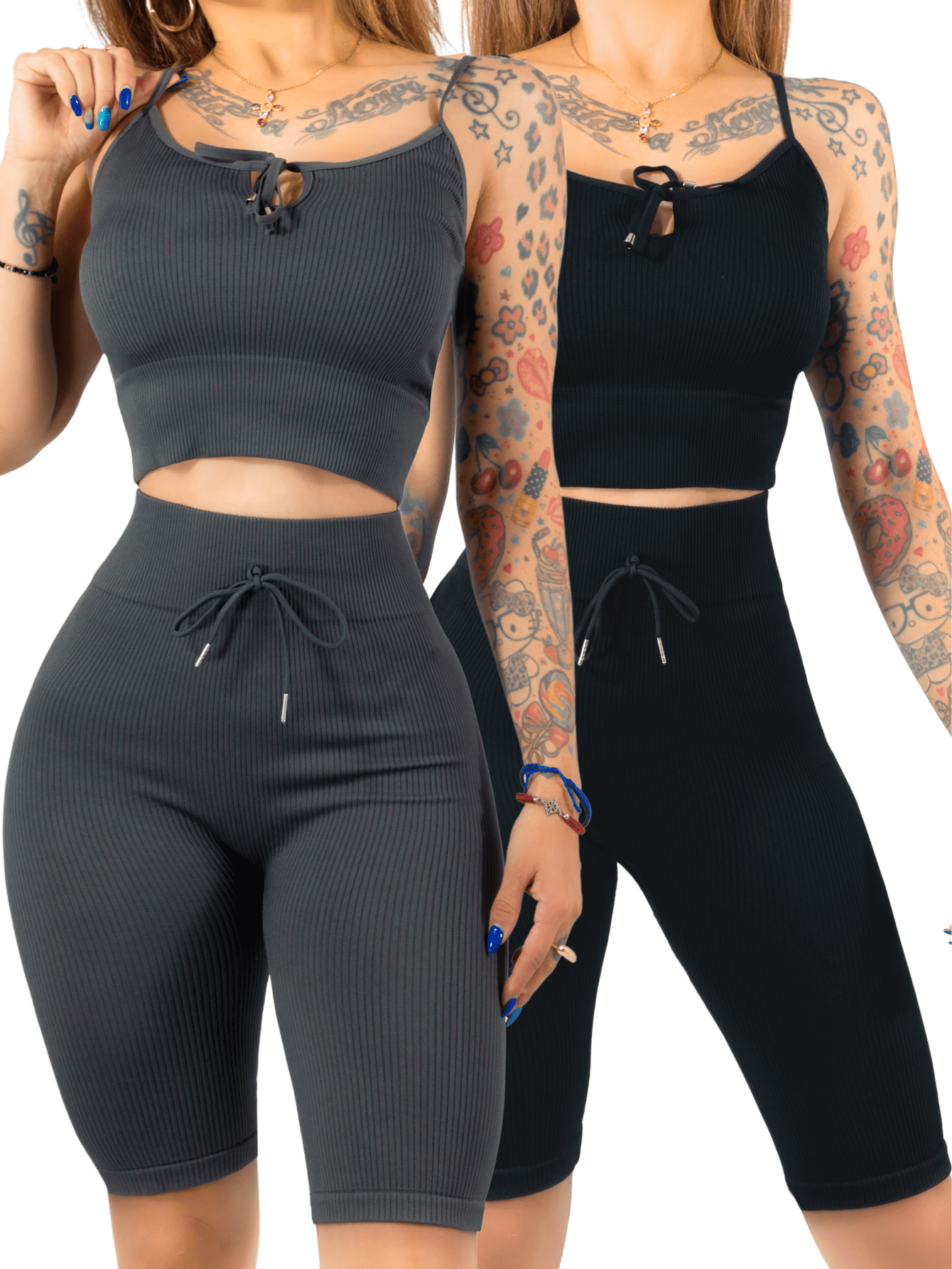 Foto 2 pulgar | Set De 2 Conjunto Deportiva Mujer Short Y Blusa Conj-069 Surtido En Color Stretch Fit Push Up